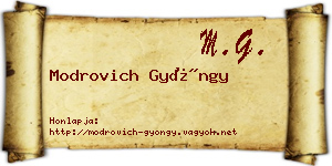Modrovich Gyöngy névjegykártya